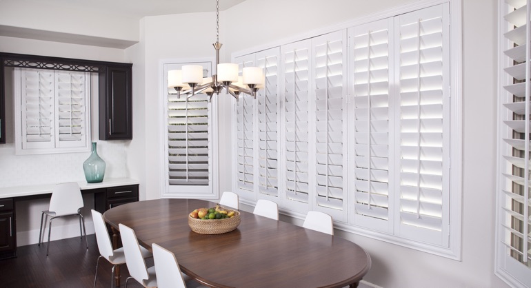 plantation shutters in Indianapolis dining room